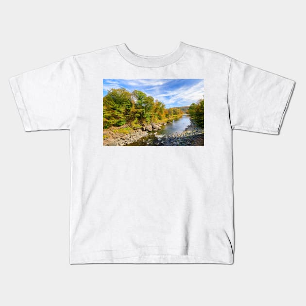 Vermont Panorama, Woodstock Kids T-Shirt by GrahamPrentice